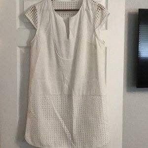 JCrew White, embroidered dress
